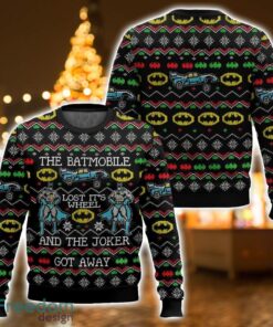 Batmobile Lost Its Wheel Joker Got Away Batman Ugly Christmas Sweater 3D All Printed Sweater Christmas Gift