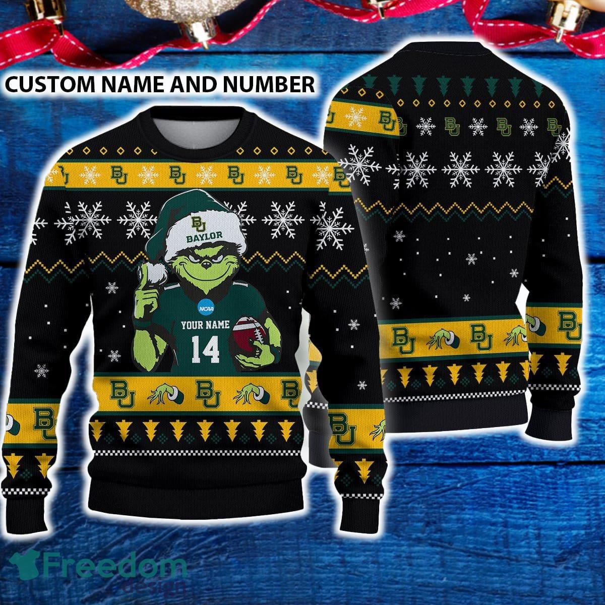 Baylor Bears 3D Ugly Christmas Sweater Grinch Funny Custom Number And Name image Baylor Bears 3D Ugly Christmas Sweater Grinch Funny Custom Number And Name - Baylor Bears 3D Ugly Christmas Sweater Grinch Funny Custom Number And Name