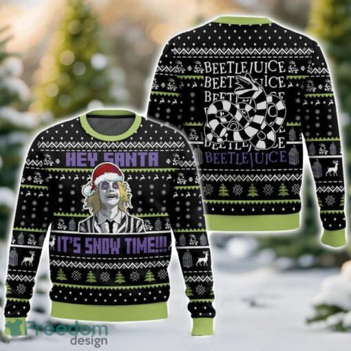 Beetlejuice “It Snow Time” Christmas Ugly Christmas Sweater 3D All Printed Sweater Christmas Gift Product Photo 1