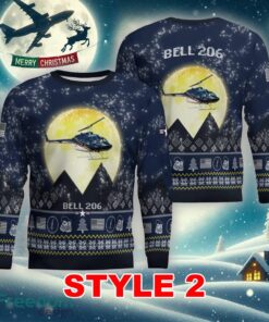 Bell 206 Aircraft Moonlight Multi Color Ugly Christmas Sweater Gift For Adult - Bell 206 Aircraft Moonlight Ugly Christmas Sweater_11