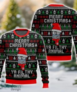 Bender, Futurama Merry Christmas ya Filthy Animal Ugly Christmas Sweater 3D All Printed Sweater Christmas Gift