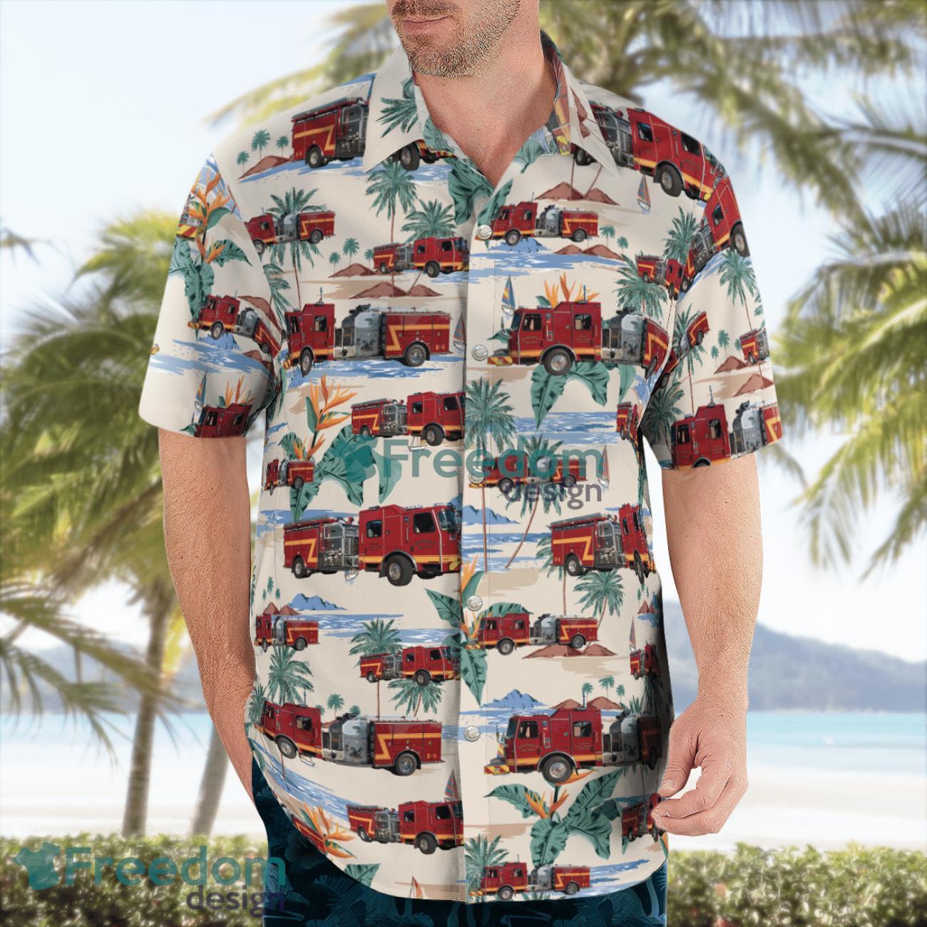Bentonville, Arkansas, Bentonville Fire Department Hawaiian Shirt Bentonville, Arkansas, Bentonville Fire Department Hawaiian Shirt Product Photo 3
