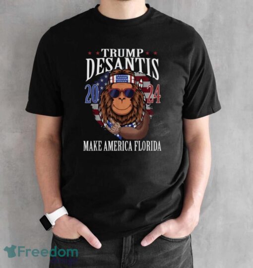 Bigfoot Support Trump DeSantis 2024 Make America Florida T-Shirt - Black Unisex T-Shirt