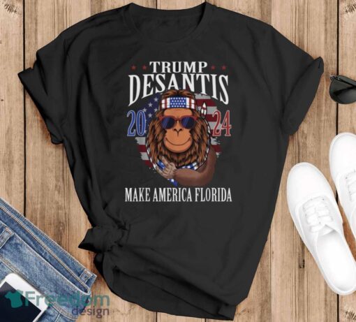 Bigfoot Support Trump DeSantis 2024 Make America Florida T-Shirt - Black T-Shirt