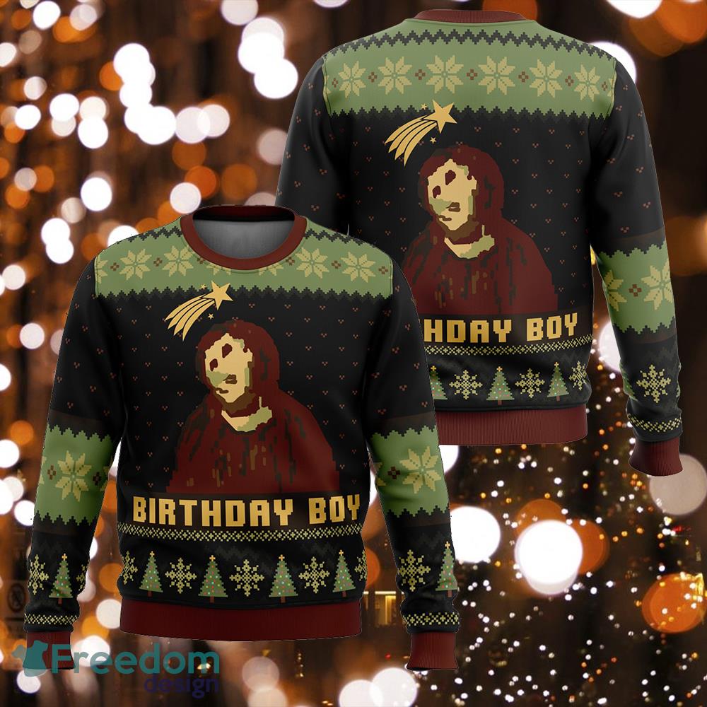 Birthday Boy The Ruined Fresco Of Jesus Knitted Christmas Sweater Gift For Men And Women image Birthday Boy The Ruined Fresco Of Jesus Knitted Christmas Sweater Gift For Men And Women - Birthday Boy The Ruined Fresco Of Jesus Knitted Christmas Sweater Gift For Men And Women