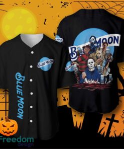Blue Moon Beer Halloween Horror Characters Baseball Jersey For Men And Women