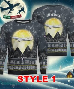 Boeing E-4 E4 Aircraft Moonlight Multi Color Ugly Christmas 3D Sweater Gift For Men And Women