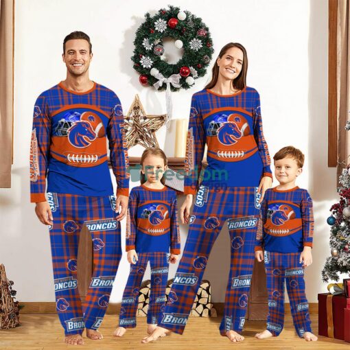 Boise State Broncos Pajamas Set Gift For Family Custom Name Football Team Christmas Holiday Gift Product Photo 1