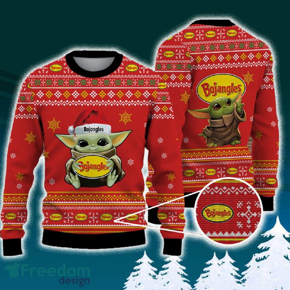 Bojangles Baby Yoda Santa Hat Funny Brands Logo 3D Sweater For Men Women Fans Gift Christmas image Bojangles Baby Yoda Santa Hat Funny Brands Logo 3D Sweater For Men Women Fans Gift Christmas - Bojangles Baby Yoda Santa Hat Funny Brands Logo 3D Sweater For Men Women Fans Gift Christmas