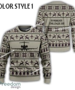 Bombardier Challenger 300 Aircraft Ugly Christmas Sweater AOP Gift For Adult Bombardier Challenger 300 Aircraft Ugly Christmas Sweater AOP Gift For Adult