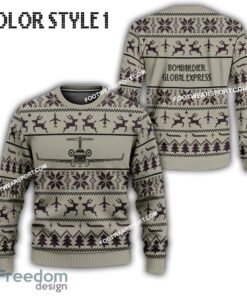 Bombardier Global Express Aircraft Knitted Christmas Sweater Gift For Vetetan Bombardier Global Express Aircraft Knitted Christmas Sweater Gift For Vetetan