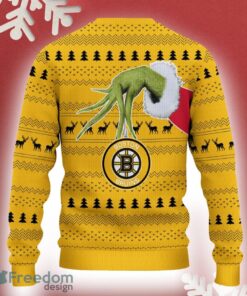 Boston Bruins Grinch Driving Funny 3D Ugly Christmas Sweater For Men Women - Boston Bruins Christmas Sweater Grinch Driving Photo 3