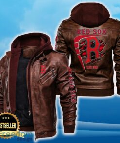Boston Red Sox Leather Jacket Black And Brown Color For Men And Women Gift Fans All OVer Print Gift Fans - Boston Red Sox Leather Jacket_2
