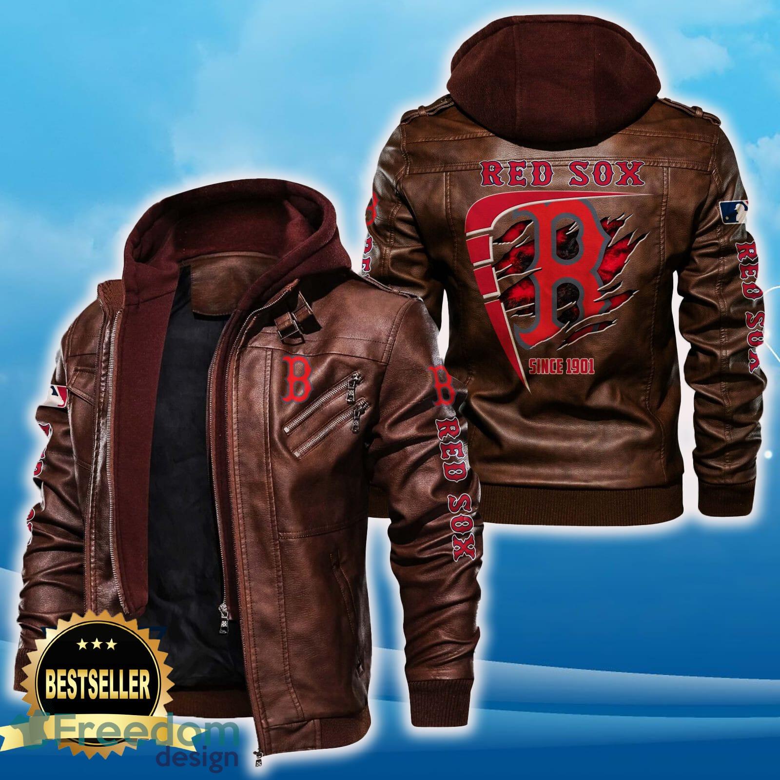 Boston Red Sox Leather Jacket Black And Brown Color For Men And Women Gift Fans All OVer Print Gift Fans image Boston Red Sox Leather Jacket Black And Brown Color For Men And Women Gift Fans All OVer Print Gift Fans - Boston Red Sox Leather Jacket_2