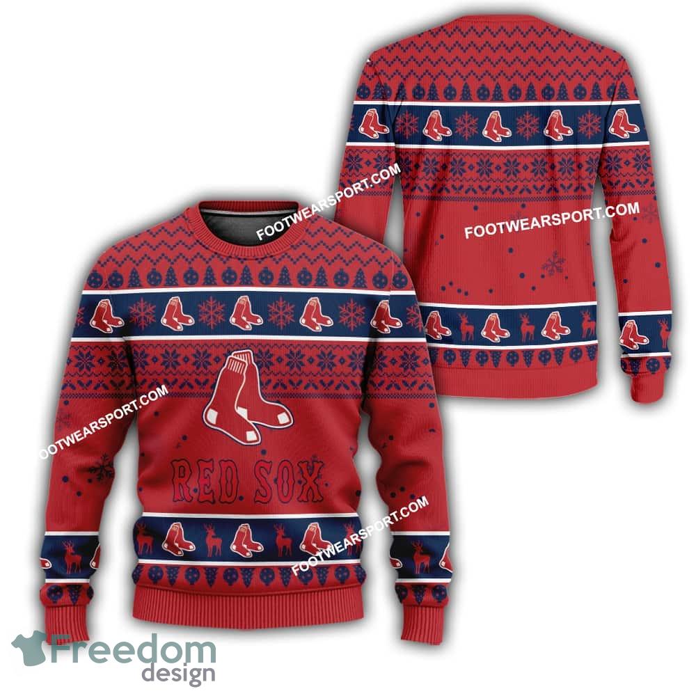 Boston Red Sox Logo Pattern Ugly Christmas Sweater Gift For Men And Women image Boston Red Sox Logo Pattern Ugly Christmas Sweater Gift For Men And Women - Boston Red Sox Logo Pattern Ugly Christmas Sweater Gift For Men And Women