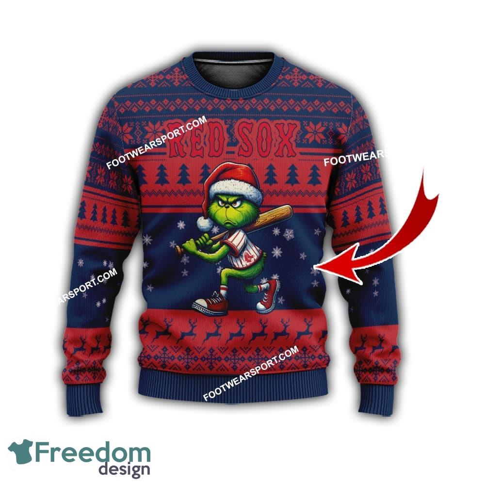 Boston Red Sox Multi Grinch Knitted Christmas Sweater Gift For Men And Women image Boston Red Sox Multi Grinch Knitted Christmas Sweater Gift For Men And Women - Boston Red SoxMulti Grinch Ugly Christmas Sweater Gift Adult Photo 1