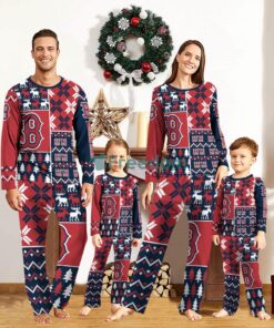 Boston Red Sox Pajamas Set Custom Name Gift For Christmas Family Pajamas Set
