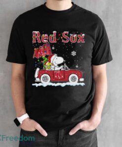 Boston Red Sox Snoopy And Woodstock Driving Car Cute Snoopy Limited Edition Shirt - Black Unisex T-Shirt