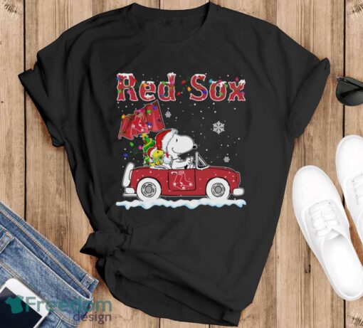 Boston Red Sox Snoopy And Woodstock Driving Car Cute Snoopy Limited Edition Shirt - Black T-Shirt