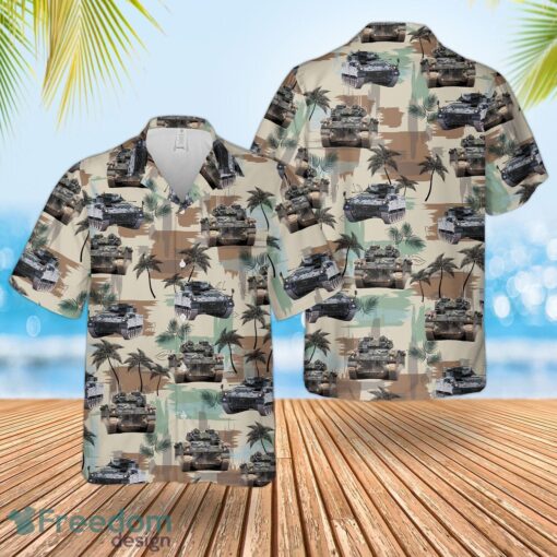 British Army Warrior Tracked Armoured Vehicle Hawaiian Shirt And Shorts Beach Gift Product Photo 1