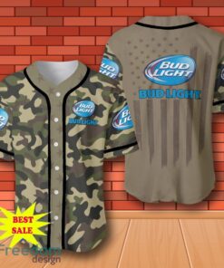 Bud Light Beer Camouflage Green United States Flag Baseball Jersey for All Genders