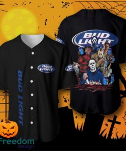Bud Light Beer Halloween Horror Characters Baseball Jersey For Men And Women