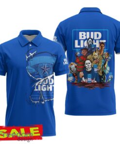 Bud Light Horror Halloween Characters Polo Shirt Fashion For Men Women Gift Holidays