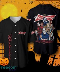 Budweiser Beer Halloween Horror Characters Baseball Jersey For Men And Women
