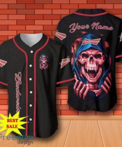 Budweiser Beer Skull Personalized Baseball Jersey for All Genders