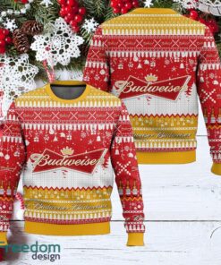 Budweiser Ugly Sweater Knitted Xmas 3D Sweater Gift Holidays