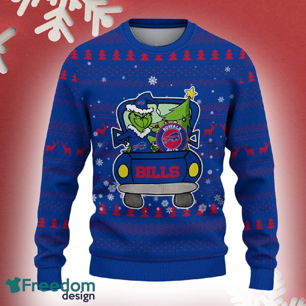 Buffalo Bills Grinch Driving Funny 3D Ugly Christmas Sweater For Men Women image Buffalo Bills Grinch Driving Funny 3D Ugly Christmas Sweater For Men Women - Buffalo Bills Christmas Sweater Grinch Driving Photo 2