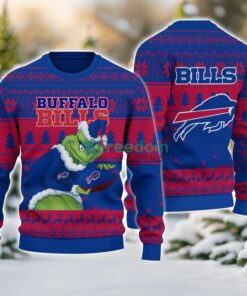 Buffalo Bills Grinch Ugly Christmas Sweater With Team Logo 3D Printed Christmas Sweater Gift
