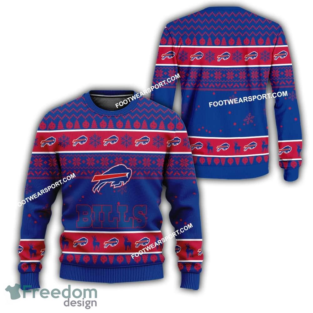 Buffalo Bills Logo Pattern Ugly Christmas Sweater For Fans image Buffalo Bills Logo Pattern Ugly Christmas Sweater For Fans - Buffalo Bills Logo Pattern Ugly Christmas Sweater For Fans