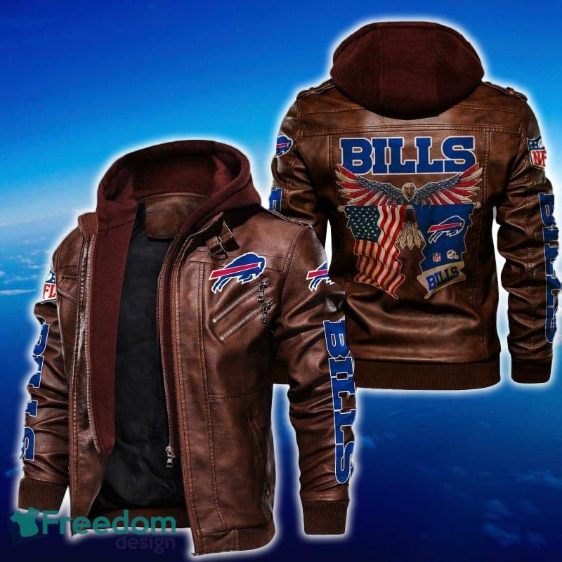 Buffalo Bills NFL Eagle 2D Leather Jacket Black And Brown Color image Buffalo Bills NFL Eagle 2D Leather Jacket Black And Brown Color - Buffalo Bills NFL Eagle Leather Jacket_2