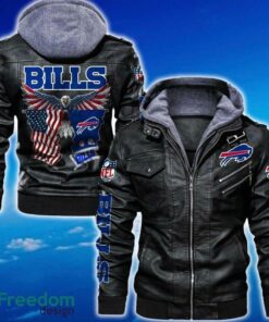 Buffalo Bills NFL Eagle 2D Leather Jacket Black And Brown Color