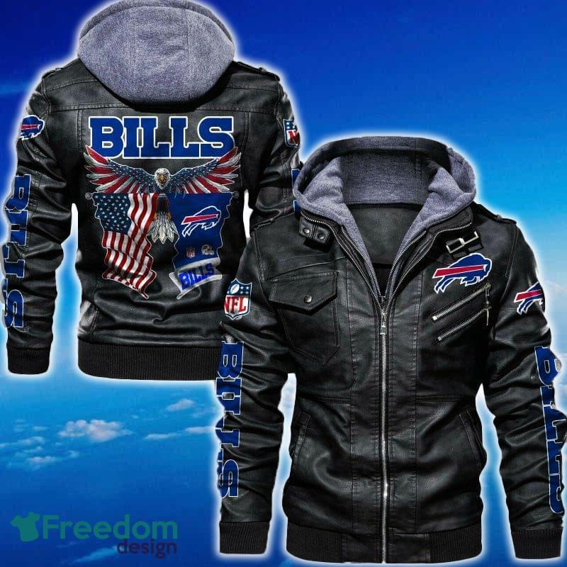 Buffalo Bills NFL Eagle 2D Leather Jacket Black And Brown Color image Buffalo Bills NFL Eagle 2D Leather Jacket Black And Brown Color - Buffalo Bills NFL Eagle Leather Jacket_1