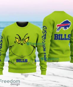 Buffalo Bills NFL Ginch Face Funny Custom Name Ugly Sweater Merry Chistmas Gift For Fans