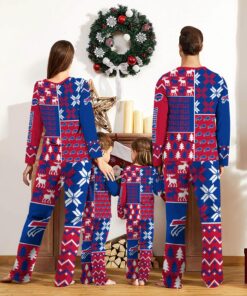 Buffalo Bills Pajamas Set Christmas snowflake pattern Cute Pajamas For Family Christmas Gift Ideas Custom Name Product Photo 2