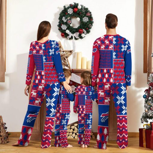 Buffalo Bills Pajamas Set Christmas snowflake pattern Cute Pajamas For Family Christmas Gift Ideas Custom Name Product Photo 2