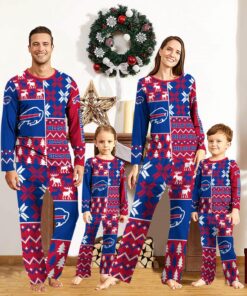 Buffalo Bills Pajamas Set Christmas snowflake pattern Cute Pajamas For Family Christmas Gift Ideas Custom Name Product Photo 1