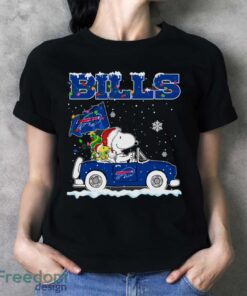 Buffalo Bills Snoopy And Woodstock Driving Car Cute Snoopy Limited Edition Shirt - Ladies T-Shirt