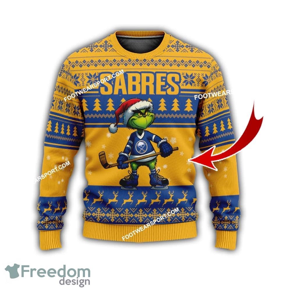 Buffalo Sabres Grinch Style Ugly Christmas Sweater Gift For Adult image Buffalo Sabres Grinch Style Ugly Christmas Sweater Gift For Adult - Buffalo SabresMulti Grinch Ugly Christmas Sweater Gift Adult Photo 1