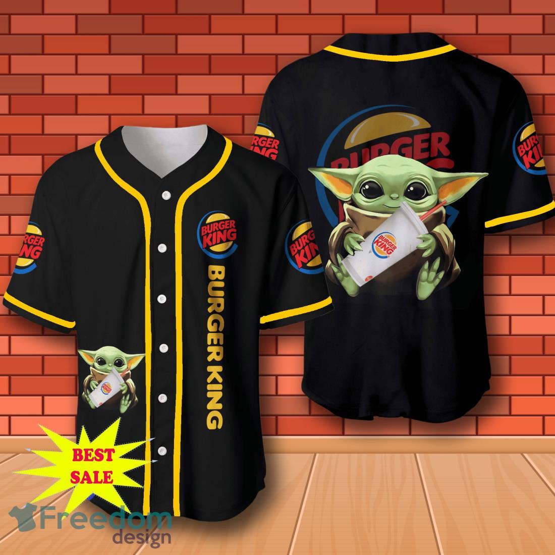 Burger King Baby Yoda Baseball Jersey for All Genders image Burger King Baby Yoda Baseball Jersey for All Genders Product Photo 1