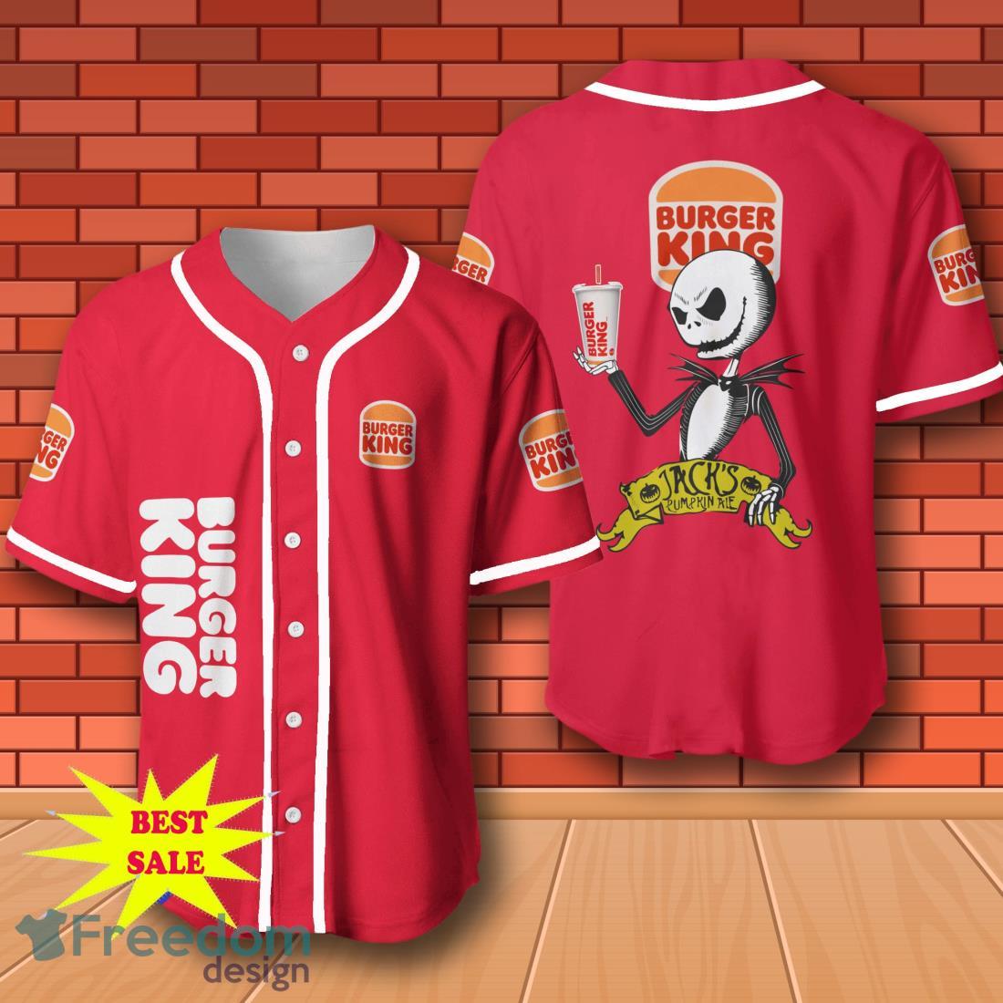 Burger King Halloween Jack Skellington Nightmare Baseball Jersey for All Genders image Burger King Halloween Jack Skellington Nightmare Baseball Jersey for All Genders Product Photo 1