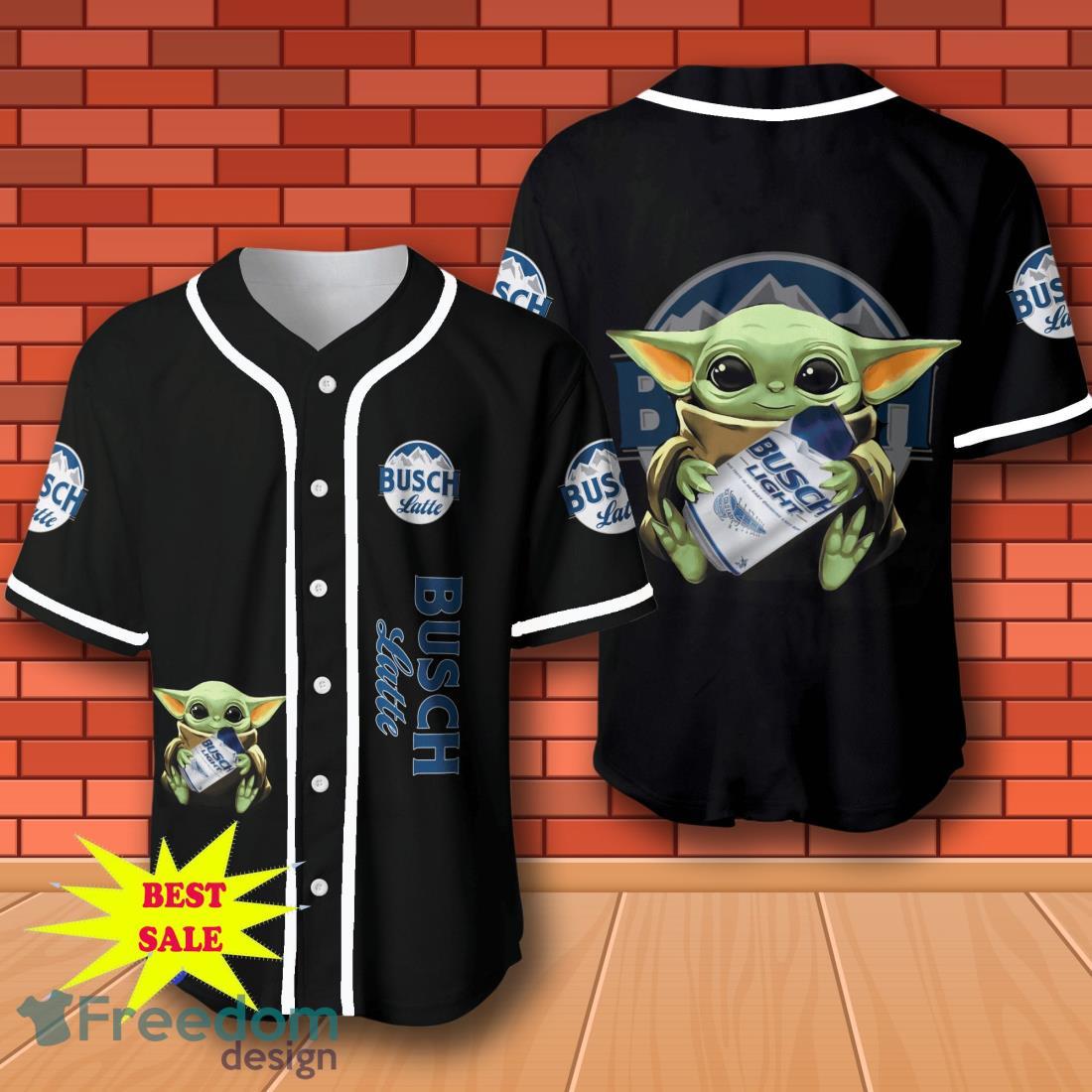 Busch Latte Baby Yoda Baseball Jersey for All Genders image Busch Latte Baby Yoda Baseball Jersey for All Genders Product Photo 1