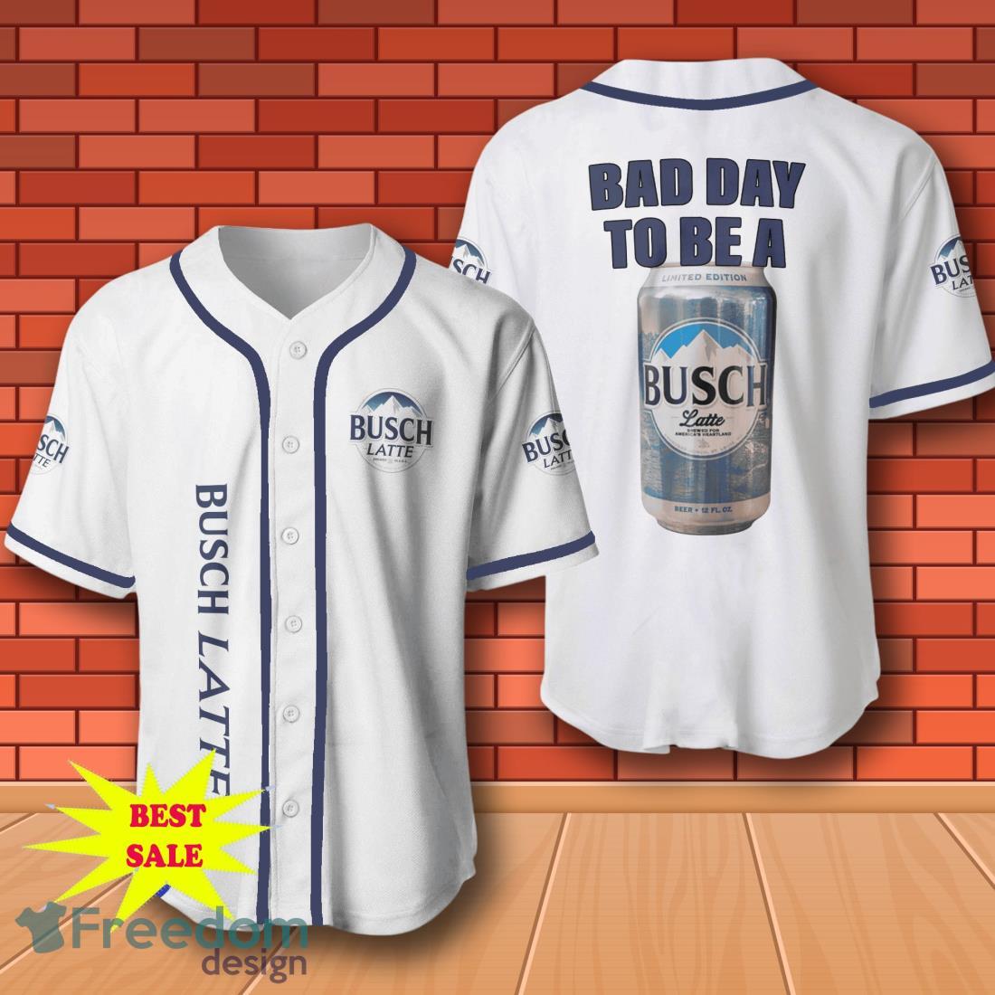 Busch Latte Beer Baseball Shirt, Bad Day To Be A Busch Latte Baseball Jersey for All Genders image Busch Latte Beer Baseball Shirt, Bad Day To Be A Busch Latte Baseball Jersey for All Genders Product Photo 1