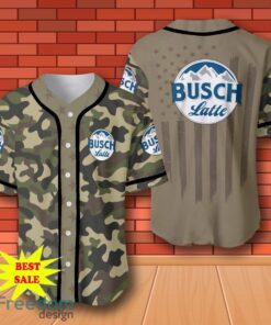Busch Latte Camouflage Green United States Flag Baseball Jersey for All Genders