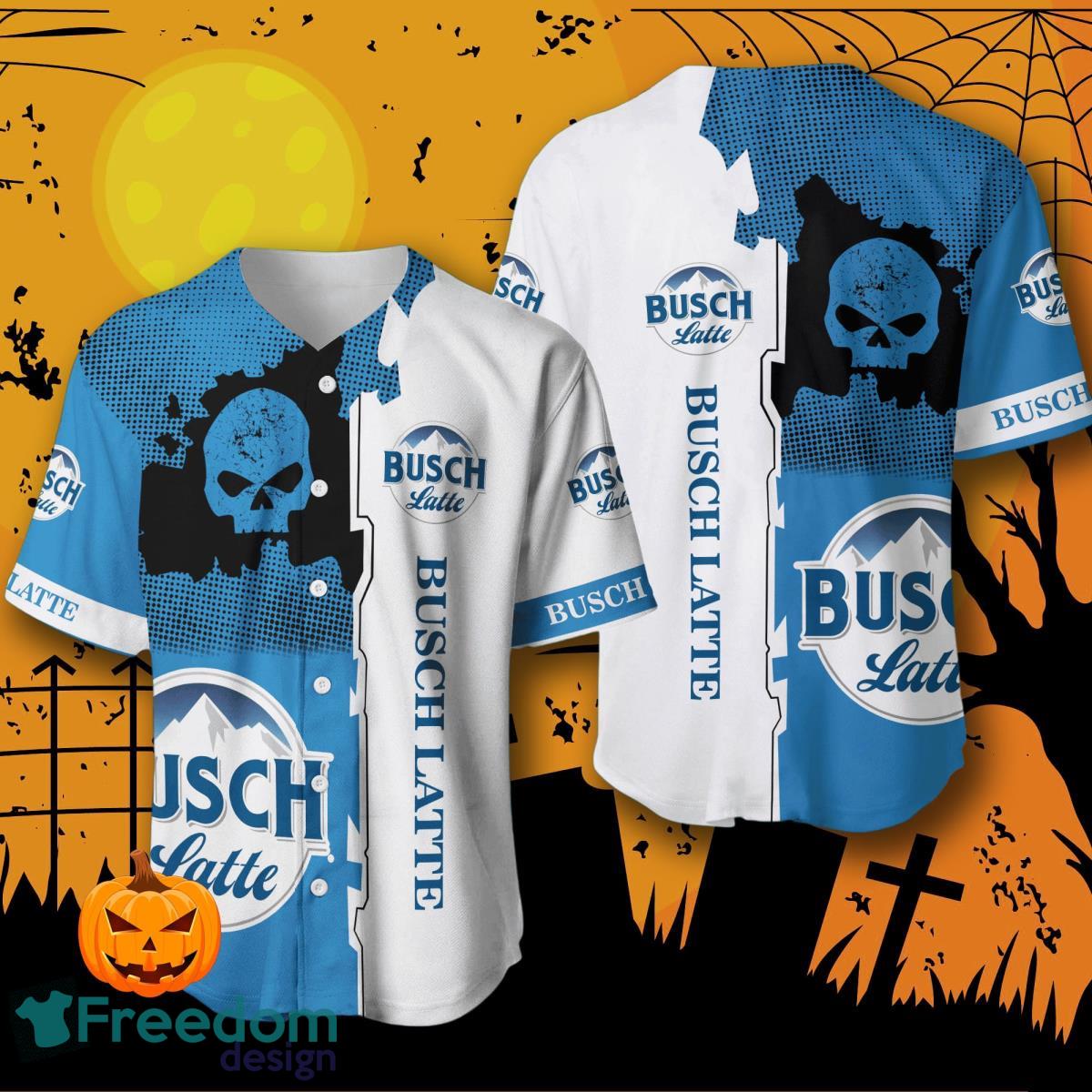Busch Latte Skull Baseball Jersey For Men And Women image Busch Latte Skull Baseball Jersey For Men And Women Product Photo 1