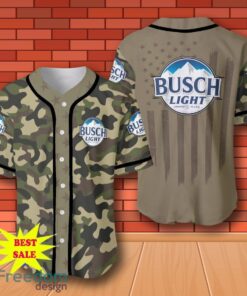 Busch Light Camouflage Green United States Flag Baseball Jersey for All Genders