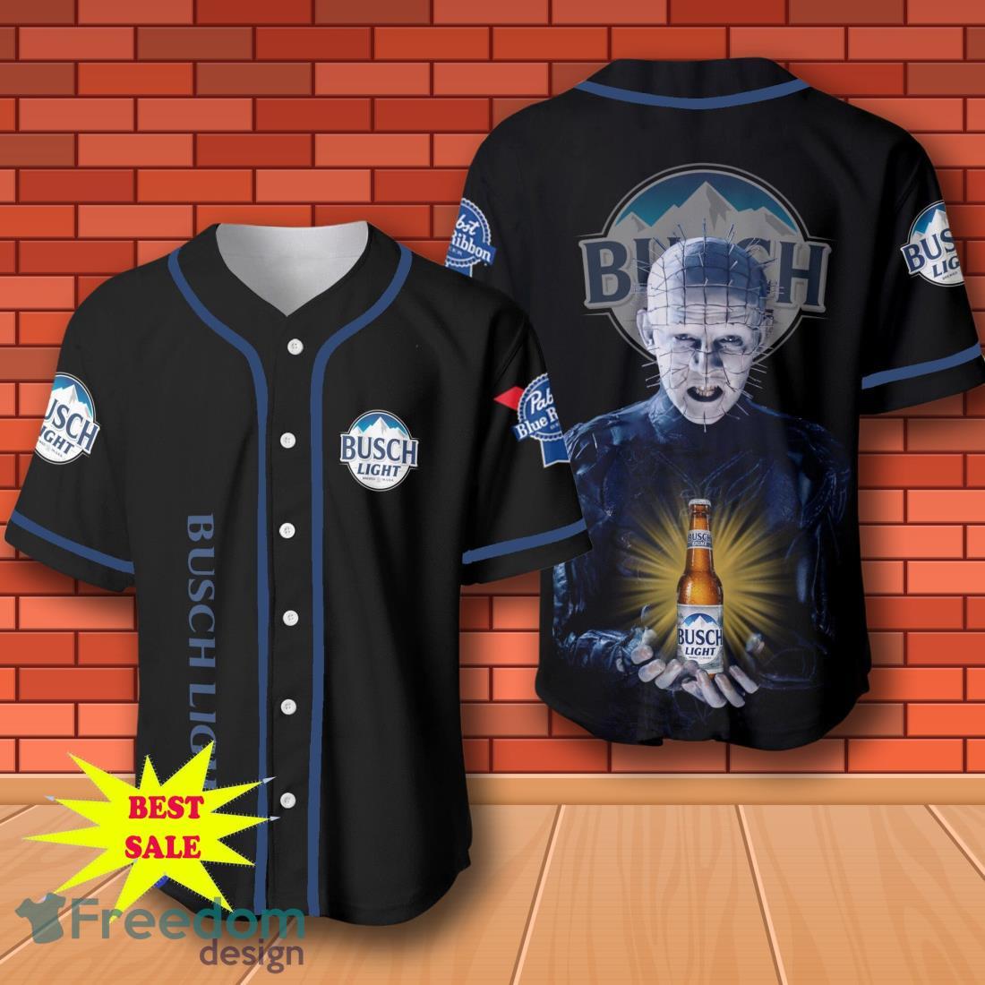 Busch Light Hellraiser Horror Baseball Jersey for All Genders image Busch Light Hellraiser Horror Baseball Jersey for All Genders Product Photo 1